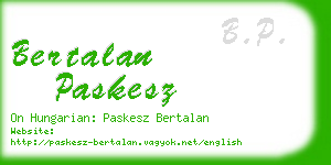 bertalan paskesz business card